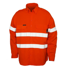 Elliotts - Tecasafe LS Shirt Classic 5.8oz - Orange, w/Tape. Size 5XL (Pack of 1) | TSVSLS580ORT45XL