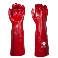 Elliotts - Chem-Vex Red PVC Gauntlet. 45cm Long. Size 10 (Pack of 10) | ELG710010-10
