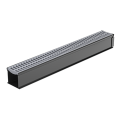 RELN - Rain Drain Trade 1m Complete with Portland Grey Plastic Grate & Joiner | 001200