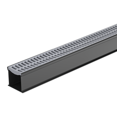 RELN - Rain Drain Trade 3m Complete with Portl& Grey Plastic Grate & Joiner | 001202