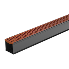 RELN - Rain Drain Trade 1m Complete with Terracotta Plastic Grate & Joiner | 001195