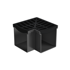 RELN - Rain Drain Trade Corner Complete with Black Plastic Grate | 002480