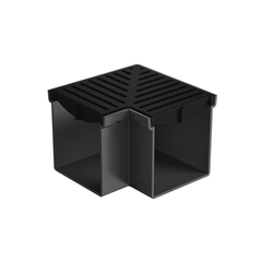 RELN - Rain Drain Trade Corner Complete with Black Heelguard  Plastic Grate | 002481