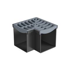 RELN - Rain Drain Trade Corner Complete with Portl& Grey Plastic Grate | 002485