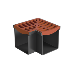 RELN - Rain Drain Trade Corner Complete with Terracotta Plastic Grate | 002491
