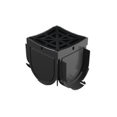RELN - Storm Drain 4 Way Adaptor cw Black Plastic Grate | 003020