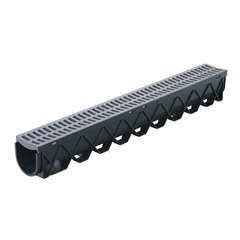 RELN - Storm Drain 1m Complete with Portl& Grey Plastic Grate | 003102
