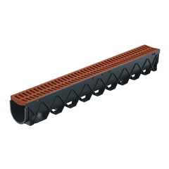 RELN - Storm Drain 1m Complete with Terracotta Plastic Grate | 003104