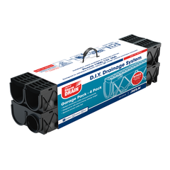 RELN - Storm Drain Garage Pack (4x1m black channel, 1 end cap 1 outlet) | 003141