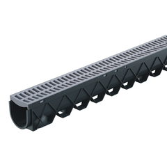 RELN - Storm Drain 3m Complete with Portl& Grey Plastic Grate | 003302