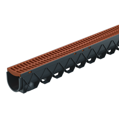 RELN - Storm Drain 3m Complete with Terracotta Plastic Grate | 003304