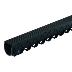RELN - Storm Drain 3m Complete with Black Heelguard Plastic Grate | 003309
