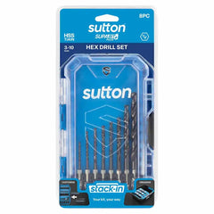 Sutton Tools - 3-10mm Drill D221 HEX Shank HSS-TiAlN Supabit Plus Set 8Pc | D221S08A