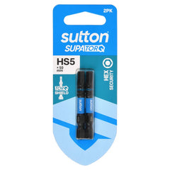 Sutton Tools - 50mm Screwdriver Bit S208 Supatorq HEX-S Hs5 2Pk | S208H02B05