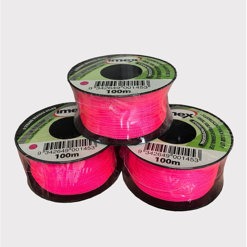 Aptella - Imex 100m 8 Braid Pink Stringline (10 per carton) | 018-SL100P