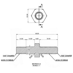 Richmond Rolling Solutions - TH1 PINTLE THREADED INSERT 12M | 063PINTLE-TH1