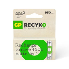 Powercell - GP Recyko 1.2v AAA 950mAh LSD - Card of 2 | 100AAAHCB-C2