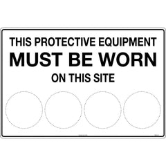 Uniform Safety Signs - 800x600mm - Poly - This Protective Equipment Must be Worn on This Site (blank) | 100ELP-S5