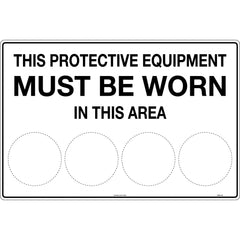 Uniform Safety Signs - 800x600mm - Corflute - This Protective Equipment Must be Worn in This Area (blank) | 100ELC-S6