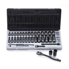 Dual Action - 35 Piece 3/8 Drive 6-Point Metric. Standard & Deep Socket Set | 10143501
