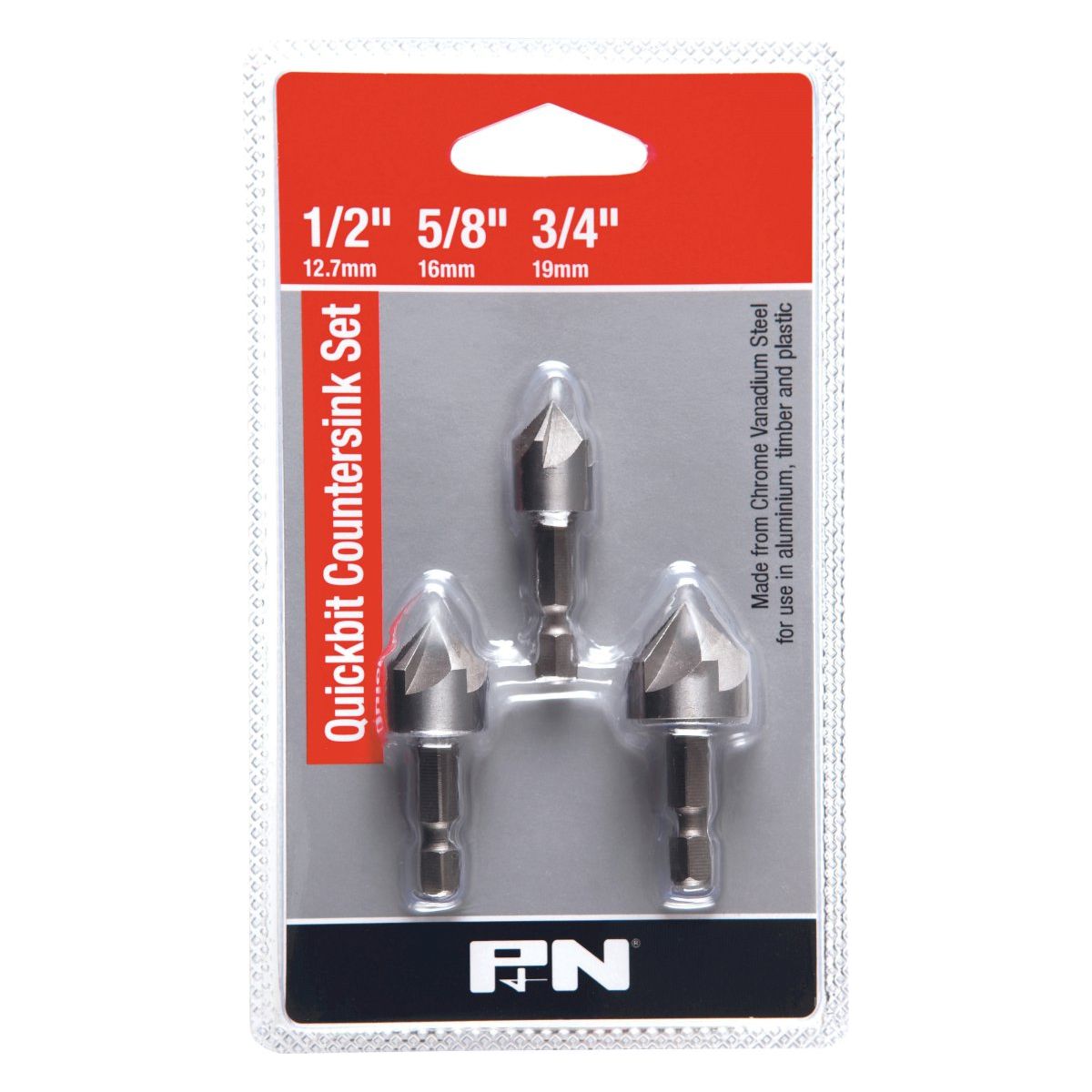 P&N - Countersink Crv Quickbit Rose Head Set 3Pc P&N | 105CSRSET