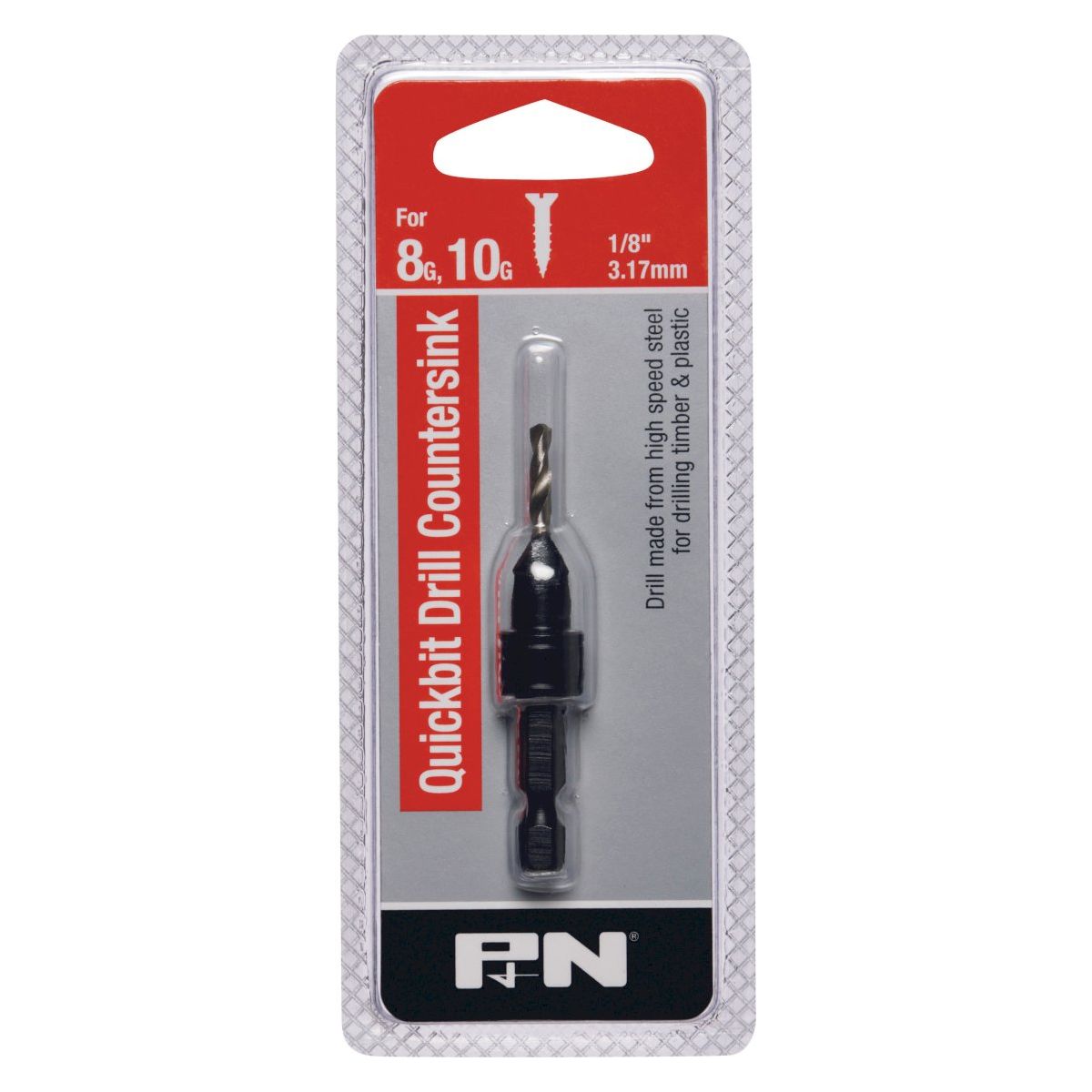 P&N - Drill Hss & Countersink Quickbit Hangpack 1/8In 8/10G P&N | 107B31250