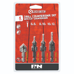 P&N - Drill HSS & Countersink Quickbit Set 4Pc | 107B3SET3