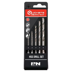 P&N - 2-6mm Drill Hex Shank HSS Quickbit Set 5Pc | 107B8SET5