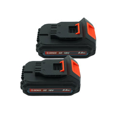 Senix - X2 18V Battery, 2.5Ah Twin Pack | B25X2