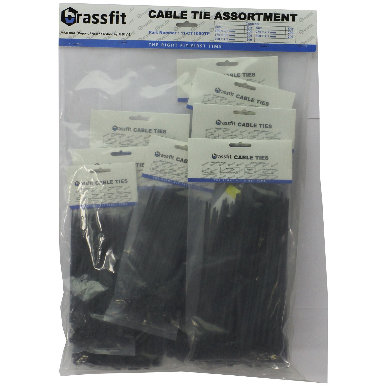 IFS - Cable Tie Assortment 100 - 300mm (1000 Ties) | 11-CT1000TP