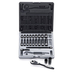 Dual Action - 23 Piece 1/4 Drive 6-Point Imperial. Standard & Deep Socket Set | 12042302