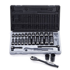 Dual Action - 27 Piece 3/8 Drive 6-Point Imperial. Standard & Deep Socket Set | 12142701