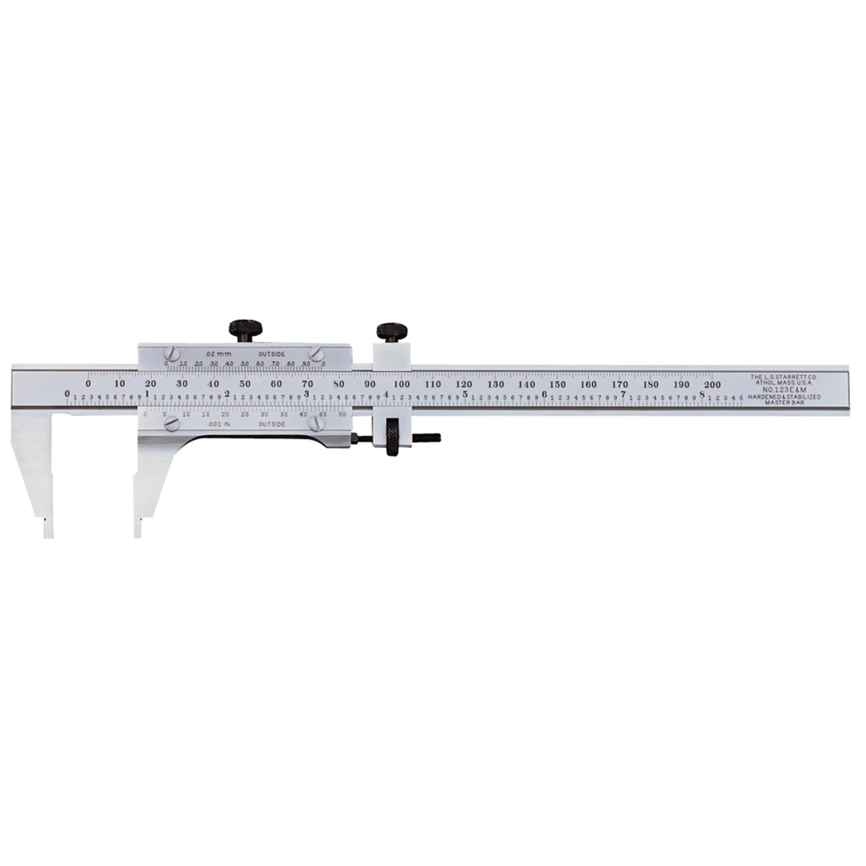 Starrett - Vernier Caliper 6in/150mm .001in/0.02mm Grad Wood Case | 123emz-6