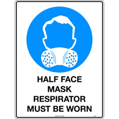 Uniform Safety Signs - 300x225mm - Poly - Half Face Mask Respirator Must be Worn | 125MP