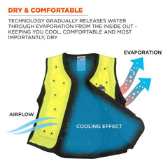 Ergodyne - Dry Evaporative, Cooling Vest, Lime Extra | ERECV6685LL01XL