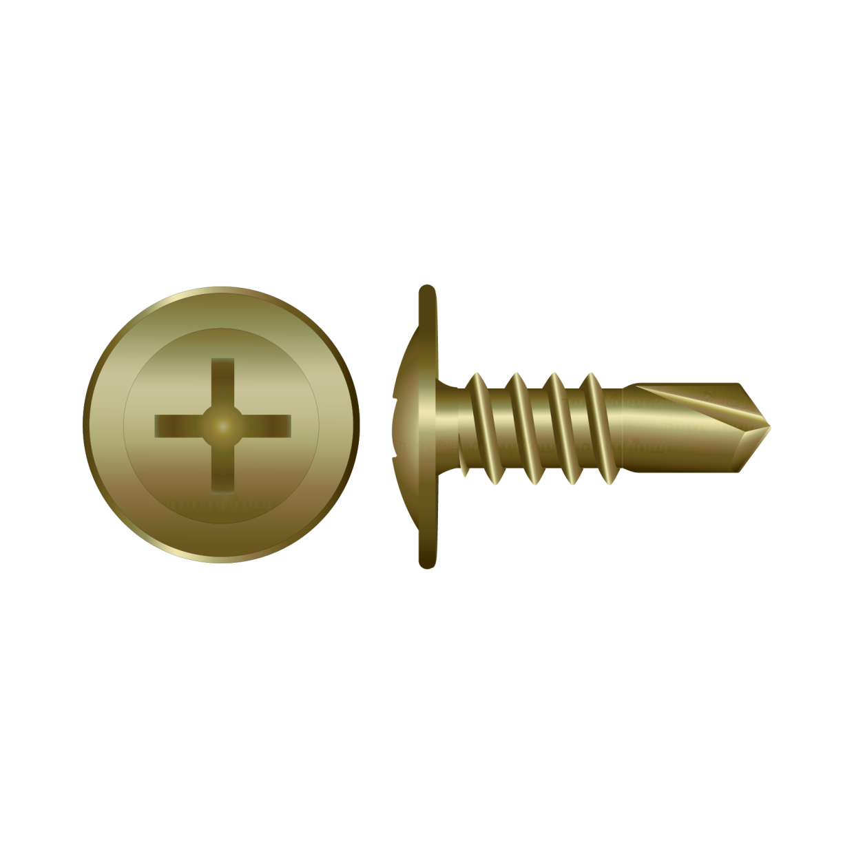 Bremick - Self Drilling Metal Screw Pan Zinc Yellow 8-18 x 12mm – Domain (Box of 1000)