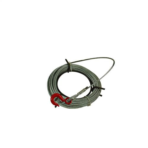 Austlift - Cable for Winch 6x19S/8.3mm G2070 20M with hook Alluminium/Steel 800Kg | 135008W