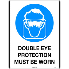 Uniform Safety Signs - 450x300mm - Poly - Double Eye Protection Must Be Worn | 139LSP