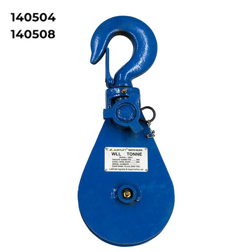 Austlift - Snatch Block with Hook Head 4T 6" Suits 10-13mm steel rope | 140504