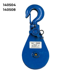 Austlift - Snatch Block with Hook Head 4T 6" Suits 10-13mm steel rope | 140504