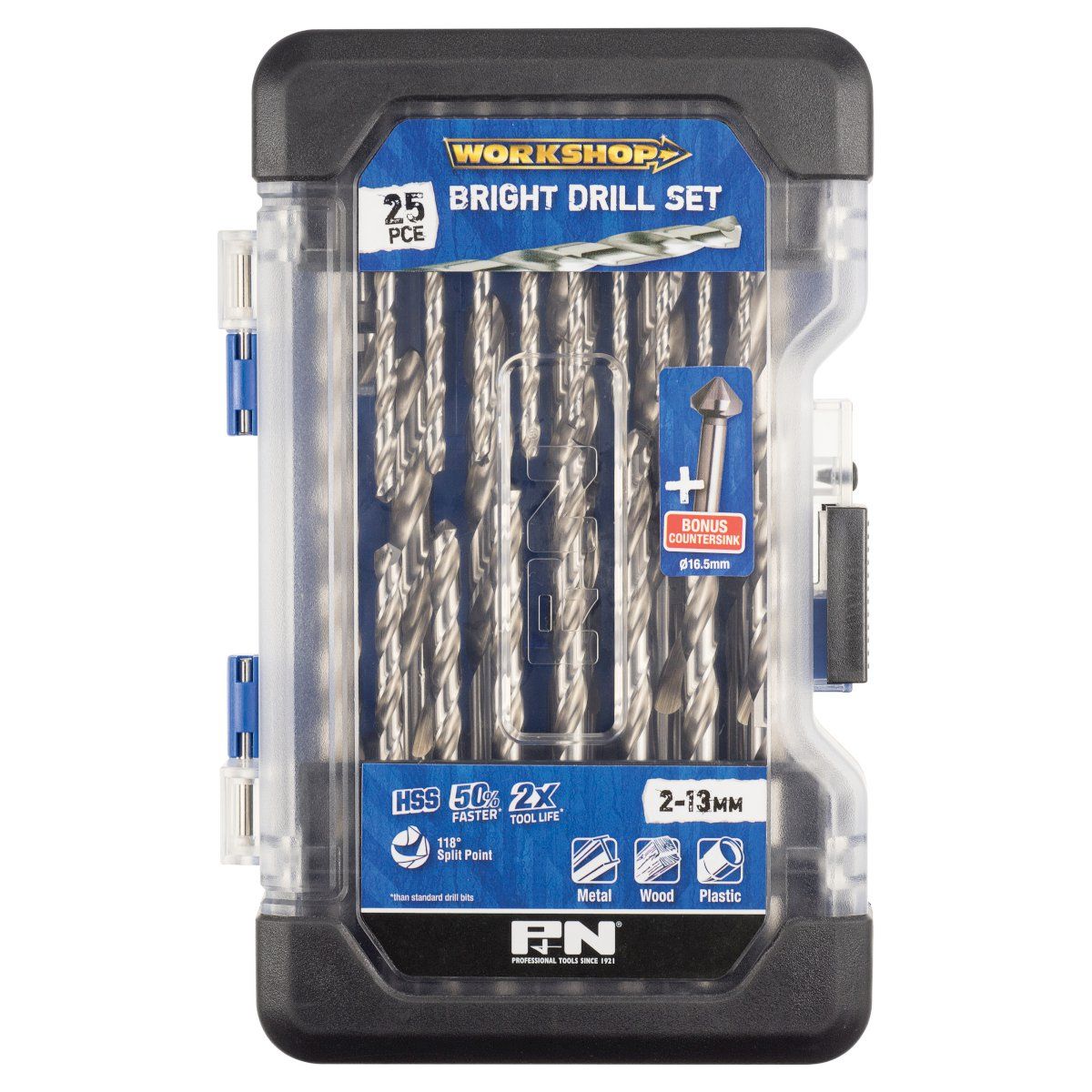 P&N - Drill Jobber Set M2 Hss Bright 25+1Pc W/Csink P&N | 149060004
