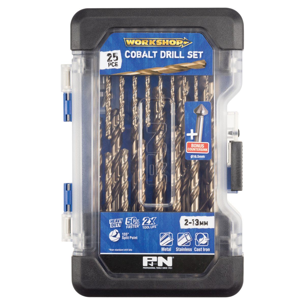 P&N - Drill Jobber Set M35 Hss-Co 25+1Pc W/Csink P&N | 149060006