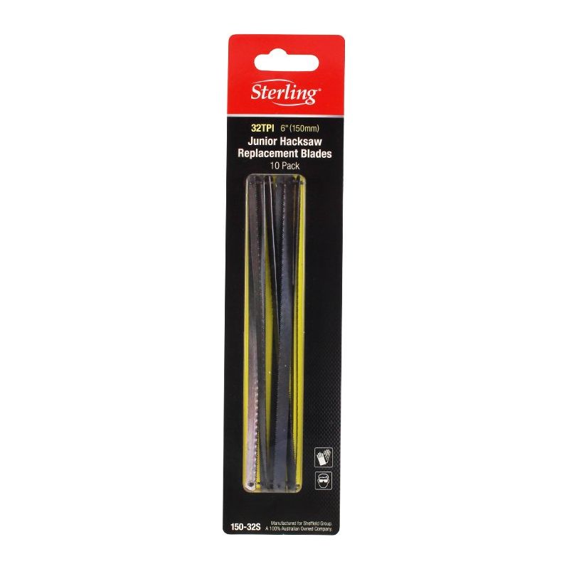 Sterling 32tpi x 150mm Junior Hacksaw Blades - Card of 10