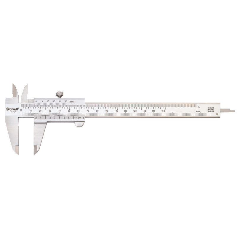 Starrett - Vernier Caliper 150mm/6in .02mm & .001in Grad | 125mea-6/150
