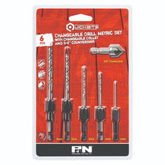 P&N - 2-6mm Drill Holder Hex-shank Quickbit & Jobber HSS Set 6Pc | 150BSET6M