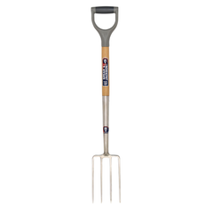Spear & Jackson - Fork Border Hardwood Shaft Ergonomic D Handle Stainless Steel | SJ-1561BF