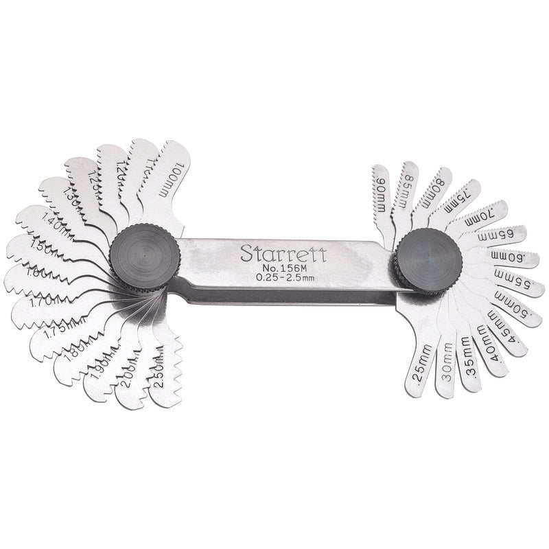 Starrett - Screw Pitch Gage 60dg Threads 28 Leaves 0.25-2.50mm Tpi | 156m