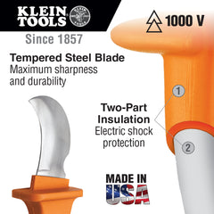 INSULATED LINEMAN'S SKINNING KNIFE | A-1571-INS