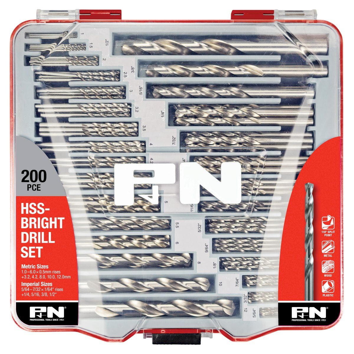 P&N - Drill Jobber Hss Bright Set Met/Imp 200Pc P&N | 165399200