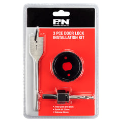 P&N - 54mm Holesaw Lock Installation Set & 25mm Spade Bit 3Pc | 166044661